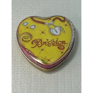 Vintage Brighton Jewelry Empty Heart Shaped Multi Color Tin